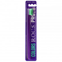 Зубная щетка R.O.C.S. PRO Colors фиолетовая/зеленая, medium