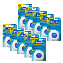 Набор из 10 зубных нитей Oral-B Essental floss waxed, 50 м