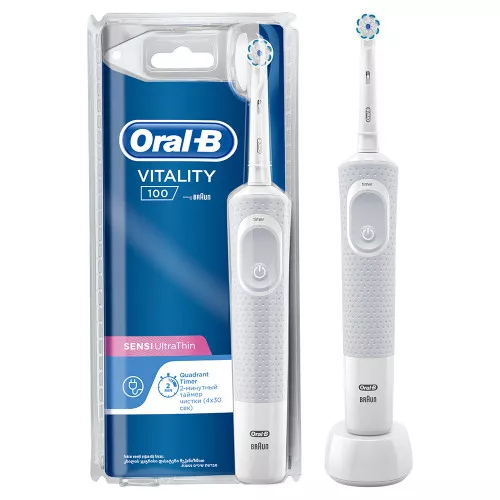 Электрическая зубная щетка Braun Oral-B Vitality 100 D100.413.1 Sensi Ultra Thin, купить в интернет-магазине Ирригатор.ру